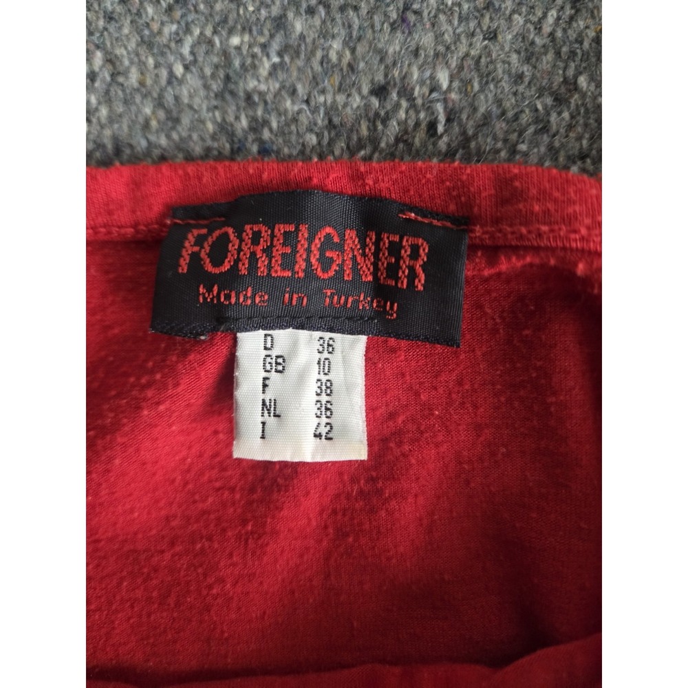 Vtg Y2k Foreigner Ladies Tank Top Sleeveless shirt Us6 Uk10 Rose Tribal Script - Picture 4 of 6